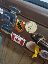 Load image into Gallery viewer, Leather suitcase with stickers
