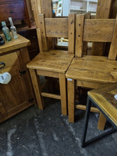 Load image into Gallery viewer, Rustic pine bar stools
