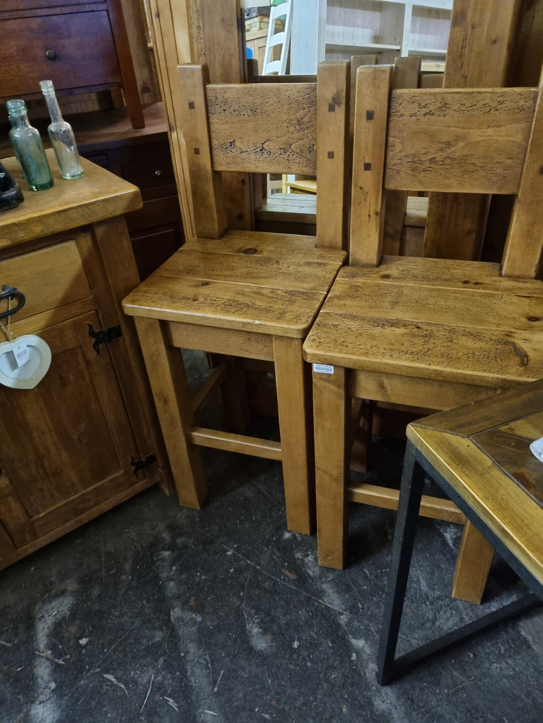 Rustic pine bar stools