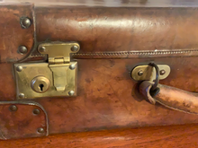 Load image into Gallery viewer, Vintage leather suitcase
