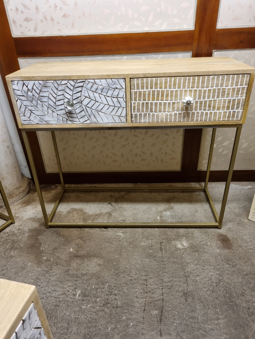 Cedar white wash console table