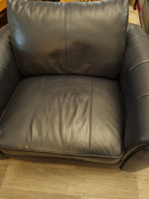 Load image into Gallery viewer, Navy leather cuddle chair
