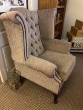 Load image into Gallery viewer, Grey wingback chairs
