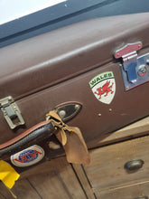 Load image into Gallery viewer, Leather suitcase with stickers
