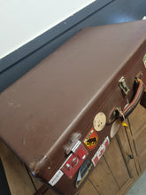 Load image into Gallery viewer, Leather suitcase with stickers
