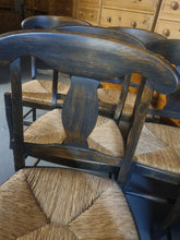 Load image into Gallery viewer, Distressed rush seat dining chairs
