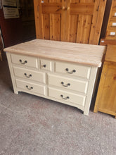 Load image into Gallery viewer, Oak part painted drawers with white wash top
