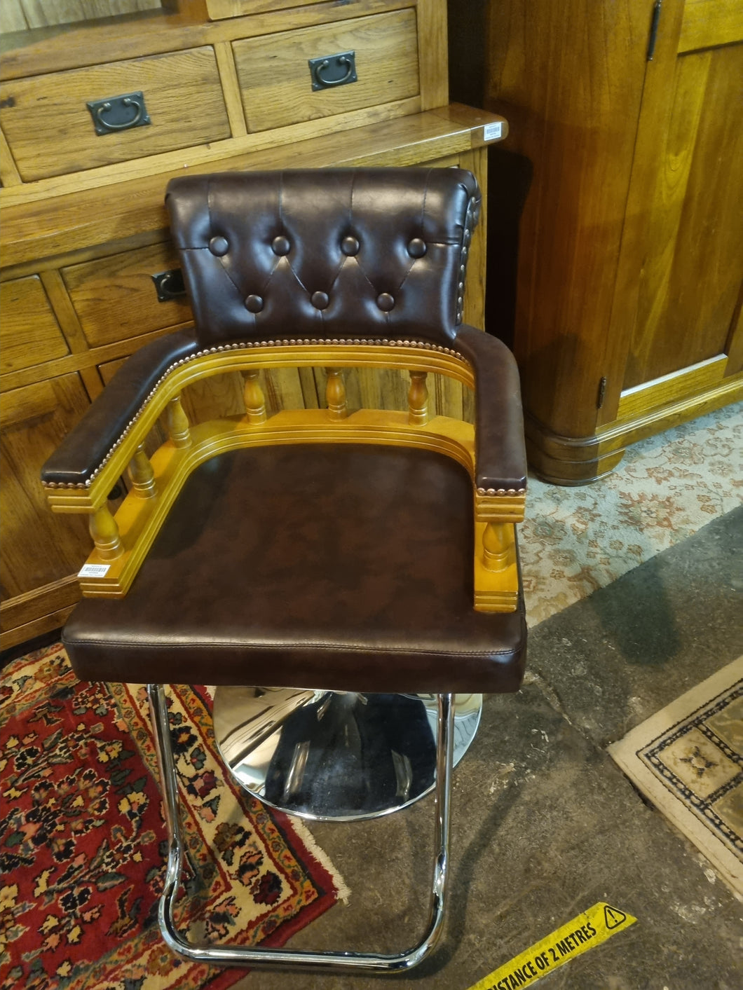 Leather barber chair