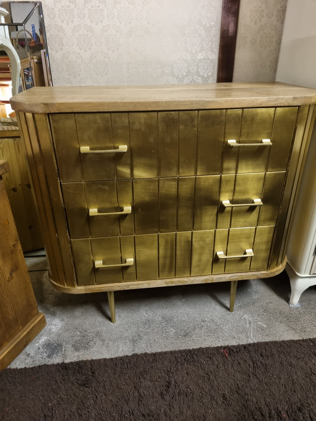 Gold chest of drawers