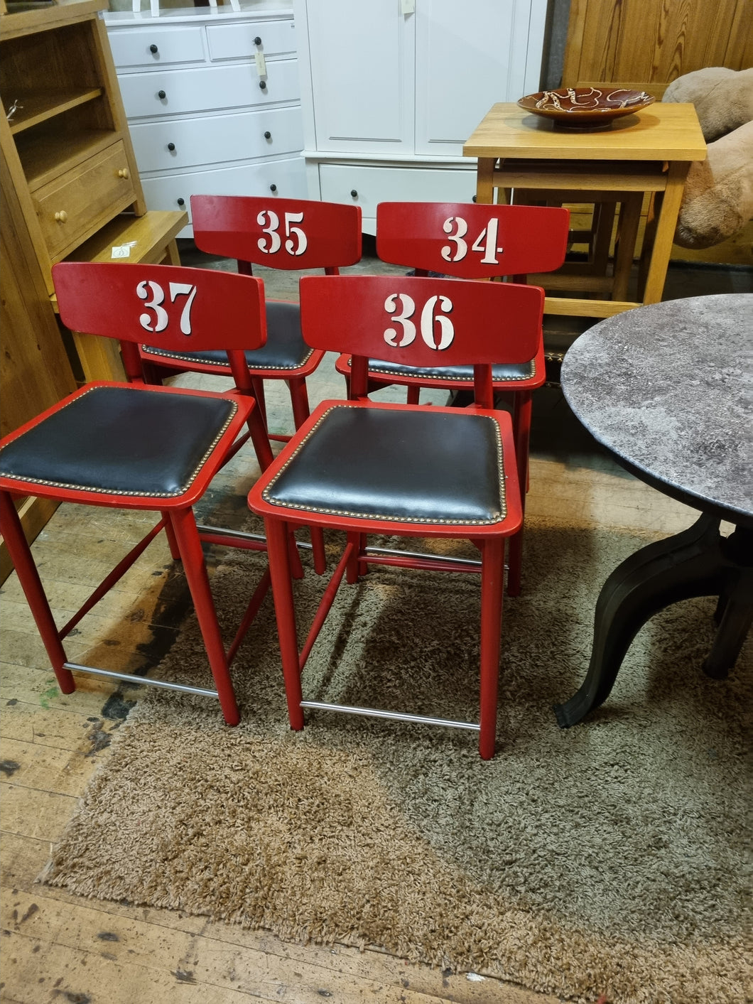 Numbered bar stools