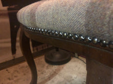 Load image into Gallery viewer, Tartan tweed fabric antique hall chair
