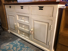 Load image into Gallery viewer, White wooden shabby chic sideboard
