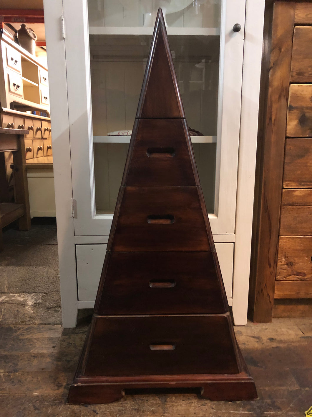 Small mahogany pyramid drawers