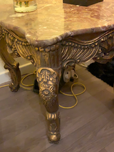 Load image into Gallery viewer, Marble top ornate gilt lamp table
