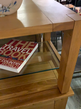 Load image into Gallery viewer, Oak coffee table with glass shelf
