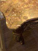 Load image into Gallery viewer, Marble top ornate gilt lamp table
